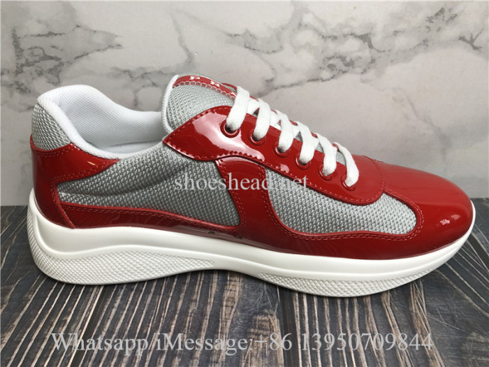 Prada America's Cup Soft Rubber And Bike Fabric Sneaker Red