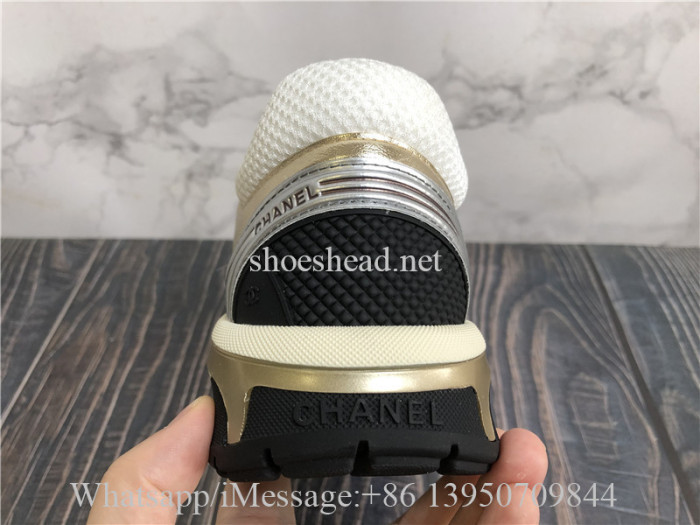 Chanel CC Runner Gold Laminate Sneaker
