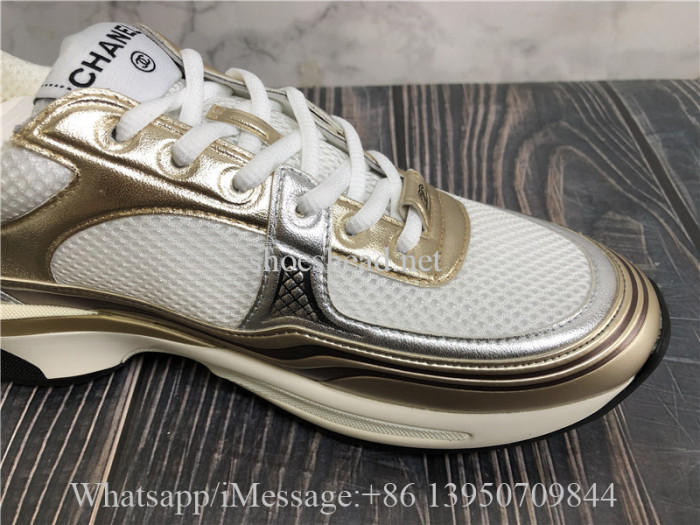 Chanel CC Runner Gold Laminate Sneaker