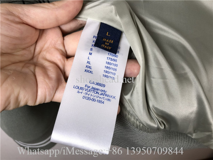Louis Vuitton Blue Leather And Wool Varsity Jacket