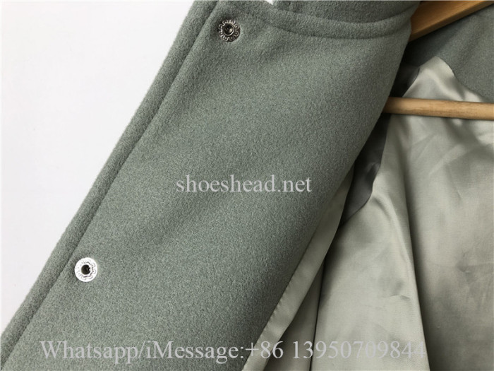 Louis Vuitton Blue Leather And Wool Varsity Jacket