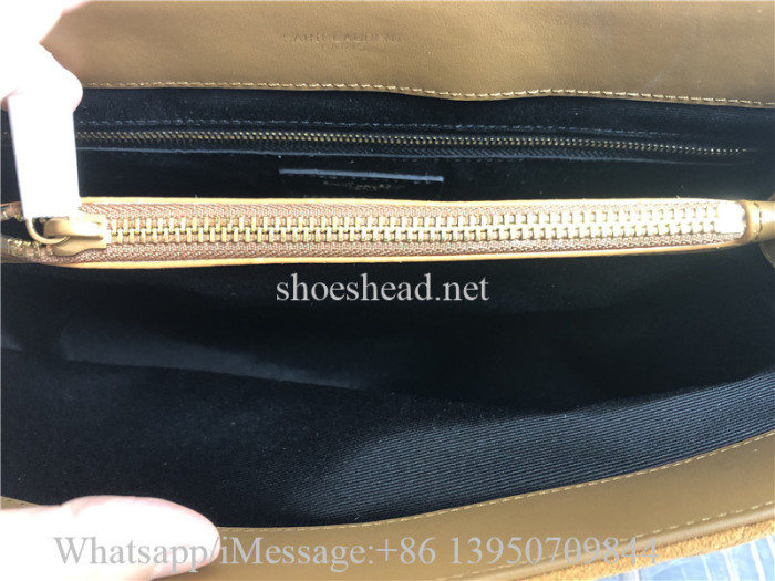 Original Saint Laurent Loulou Medium YSL Shoulder Bag in Quilted Suede Cinnamon