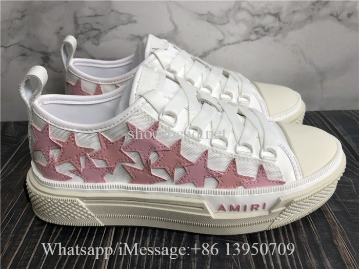 Amiri Stars Court Low Top Sneaker White Pink