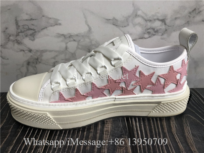 Amiri Stars Court Low Top Sneaker White Pink