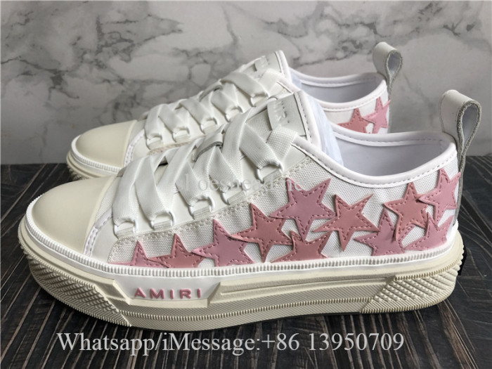 Amiri Stars Court Low Top Sneaker White Pink