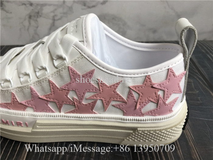 Amiri Stars Court Low Top Sneaker White Pink