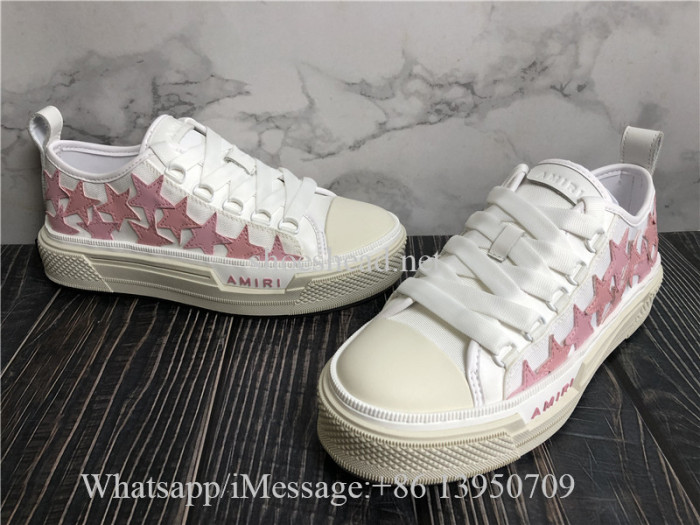 Amiri Stars Court Low Top Sneaker White Pink
