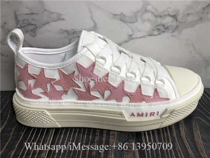 Amiri Stars Court Low Top Sneaker White Pink