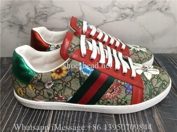 Gucci Ace Red GG Supreme Shoes