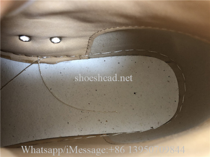 Christian Louboutin Spike Flat High Top Sneaker Beige Red