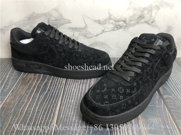 Nike Air Force 1 Low Louis Vuitton Triple Black Suede