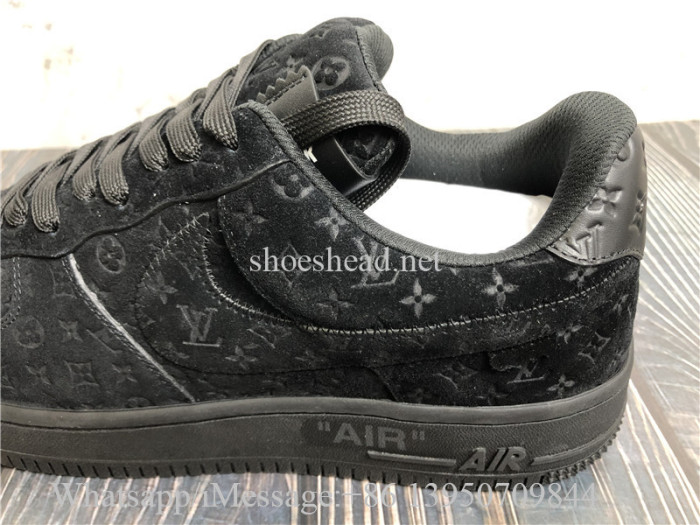 Nike Air Force 1 Low Louis Vuitton Triple Black Suede
