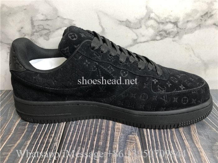 Nike Air Force 1 Low Louis Vuitton Triple Black Suede
