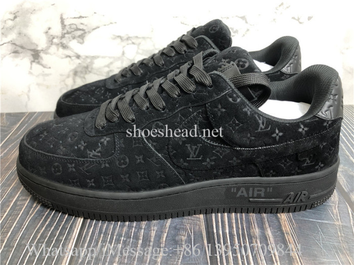 Nike Air Force 1 Low Louis Vuitton Triple Black Suede