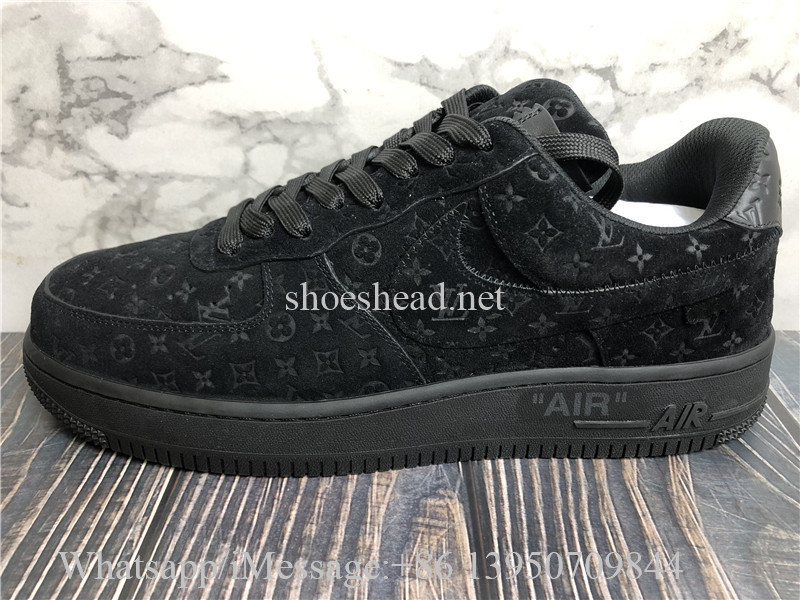 Nike Air Force 1 Low Louis Vuitton Triple Black Suede