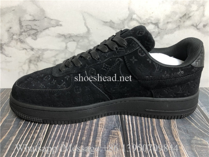 Nike Air Force 1 Low Louis Vuitton Triple Black Suede