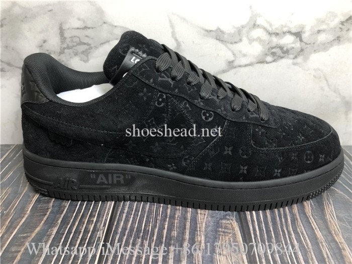 Nike Air Force 1 Low Louis Vuitton Triple Black Suede