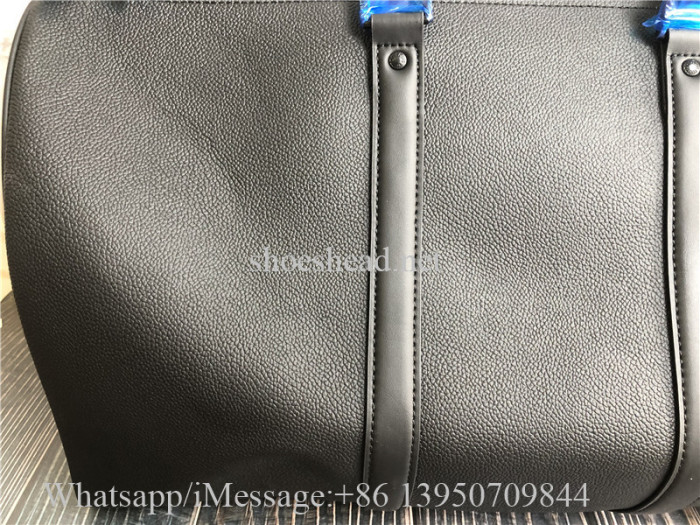 Original Louis Vuitton Keepall Bandouliere 50cm LV Aerogram Black Duffle Bag M21420