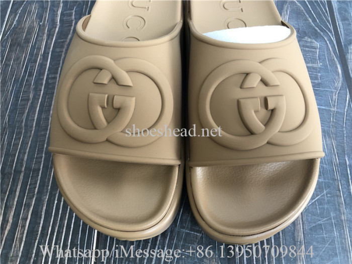 Gucci Women's Slide Sandal With Interlocking G Brown
