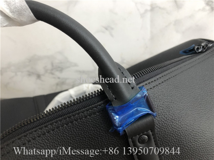 Original Louis Vuitton Keepall Bandouliere 50cm LV Aerogram Black Duffle Bag M21420