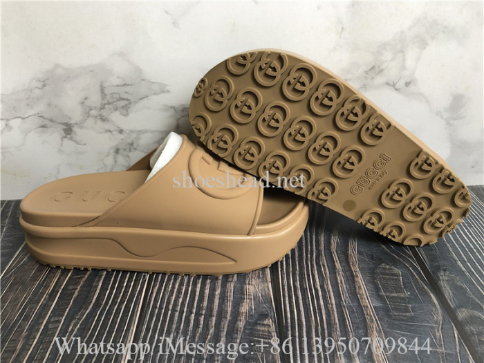 Gucci Women's Slide Sandal With Interlocking G Brown
