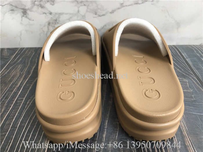 Gucci Women's Slide Sandal With Interlocking G Brown