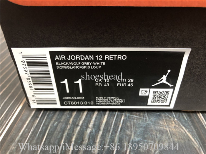 Air Jordan 12 Barons Black Wolf Grey