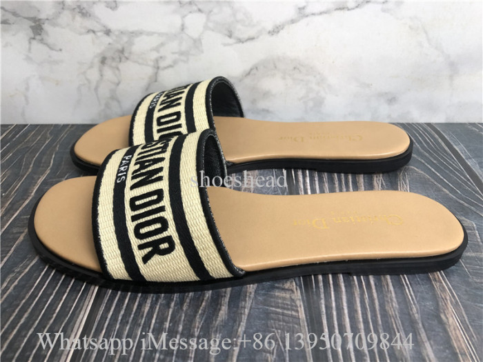 Christian Dior Dway Slide Beige Black