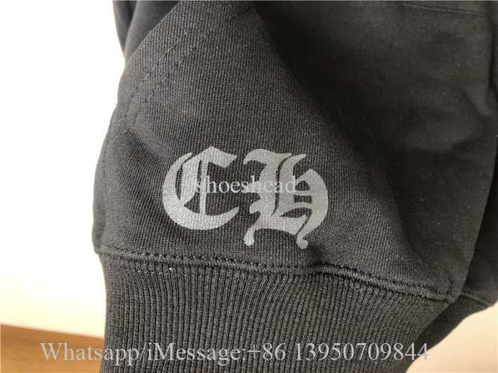 Chrome Hearts Horse Shoe Floral Hoodie Black