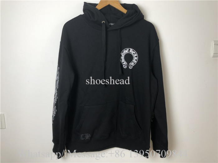 Chrome Hearts Horse Shoe Floral Hoodie Black