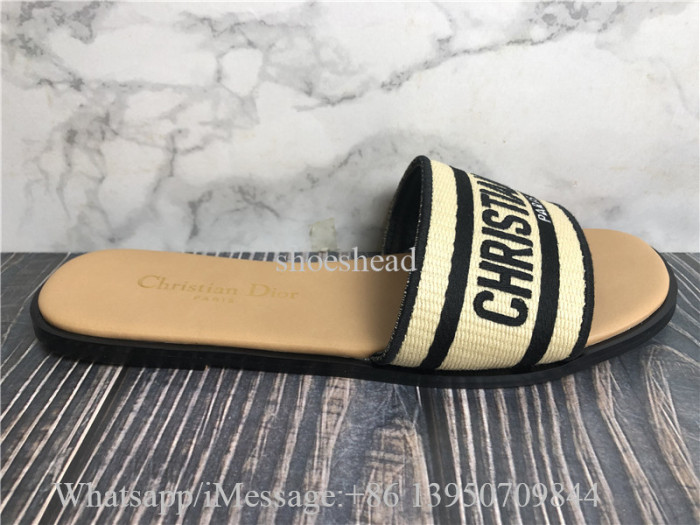 Christian Dior Dway Slide Beige Black