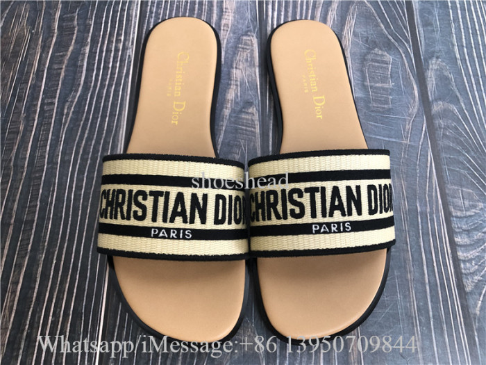 Christian Dior Dway Slide Beige Black