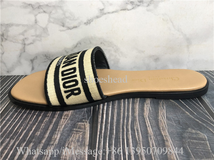Christian Dior Dway Slide Beige Black