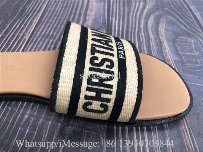 Christian Dior Dway Slide Beige Black