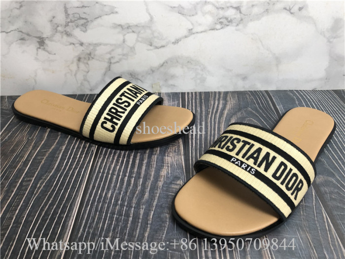 Christian Dior Dway Slide Beige Black