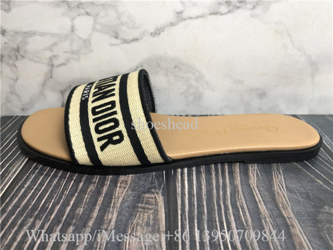Christian Dior Dway Slide Beige Black
