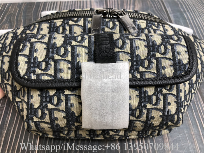 Original Dior 8 Belt Bag Beige And Black Dior Oblique Jacquard
