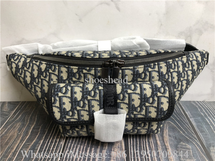 Original Dior 8 Belt Bag Beige And Black Dior Oblique Jacquard