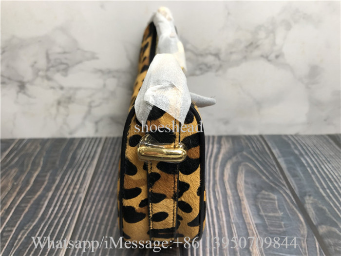 Original Prada Calf Hair Leopard Print Arqué Shoulder Bag
