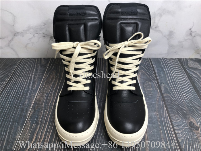 Rick Owens Geobasket Black White High Boots