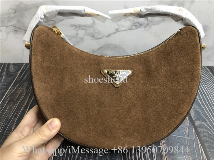 Original Prada Arqué Suede Shoulder Bag