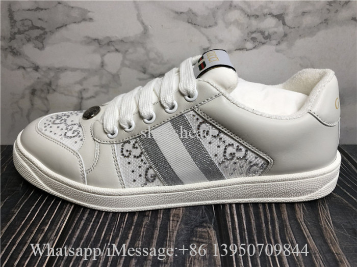 Gucci Crystal Embellished GG Screener Sneakers