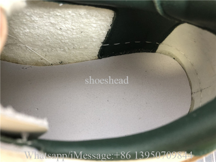Golden Goose Ball Star In White Nappa Leather With Green Leather Star And Heel Tab Sneaker