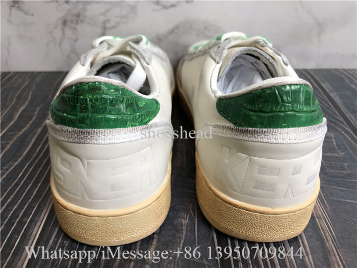Golden Goose Ball Star LTD In Nappa With Green Crocodile-Print Leather Stard Shoes
