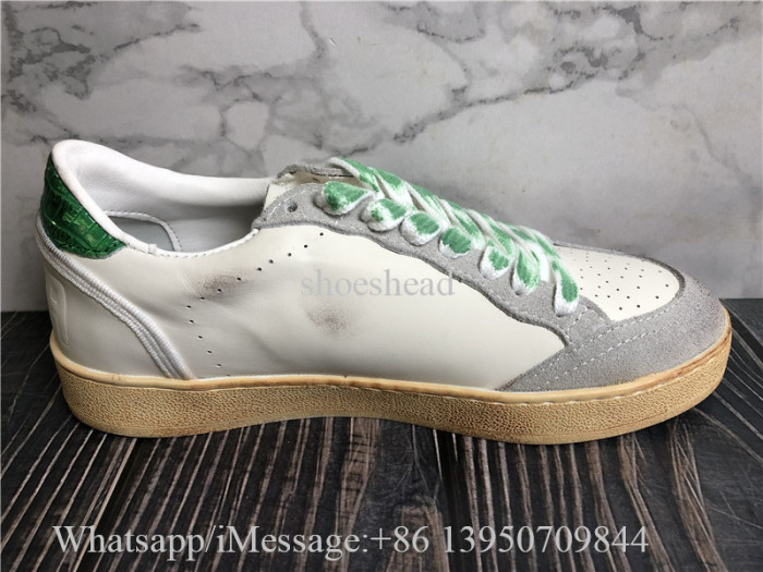 Golden Goose Ball Star LTD In Nappa With Green Crocodile-Print Leather Stard Shoes