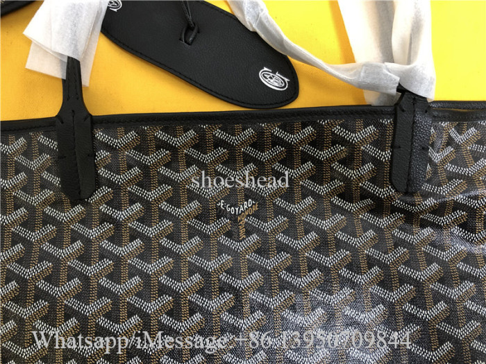 Original Goyard Grey Goyardine Canvas And Chevroches Calfskin Saint Louis PM Tote Bag