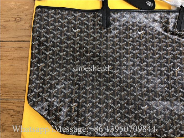 Original Goyard Grey Goyardine Canvas And Chevroches Calfskin Saint Louis PM Tote Bag
