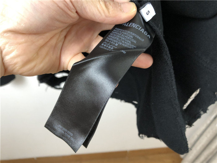 Balenciaga Black Hoodie With Blue Logo