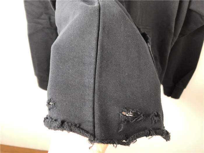 Balenciaga Black Hoodie With Blue Logo