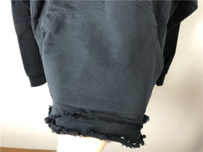 Balenciaga Black Hoodie With Blue Logo